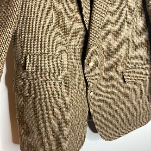 Vintage Polo Ralph Lauren brown Tweed Sport Coat 46 Long Blazer - Picture 2 of 7